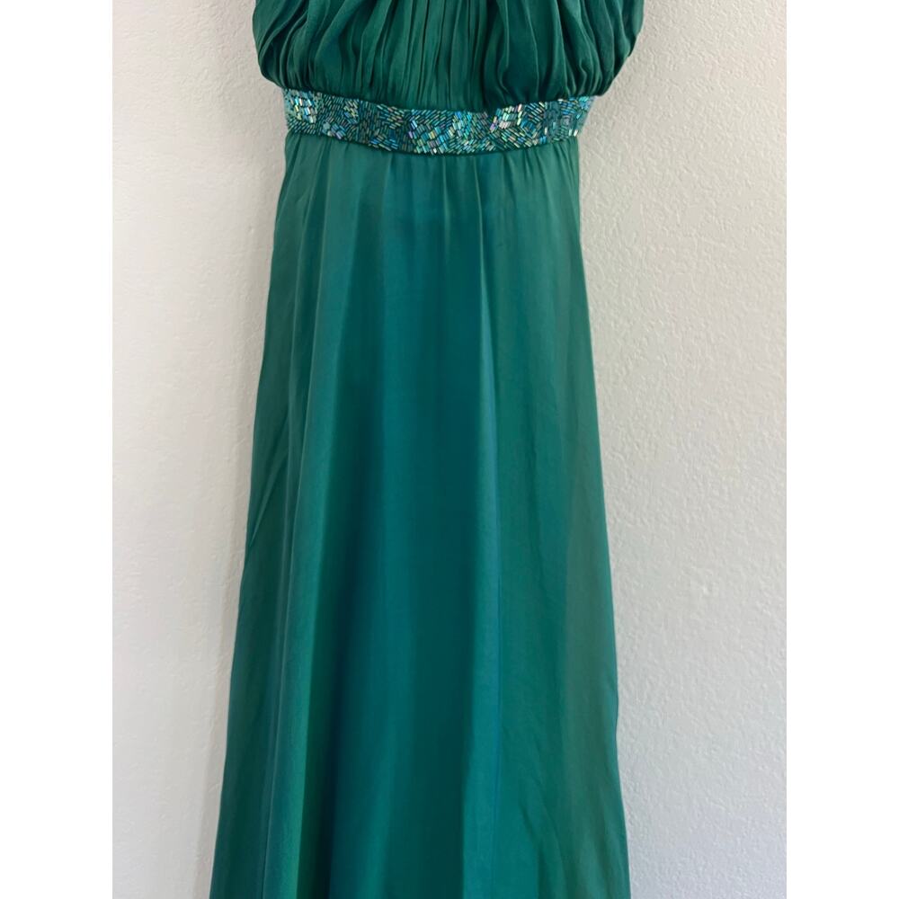 Badgley Mischka Strapless Maxi Dress Size 2 Teal Formal Event Prom Y2K Gala - Picture 9 of 16